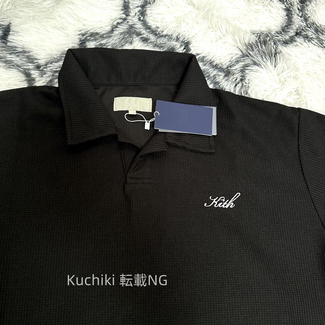 Kith Micro Waffle Drew Polo 'Black'