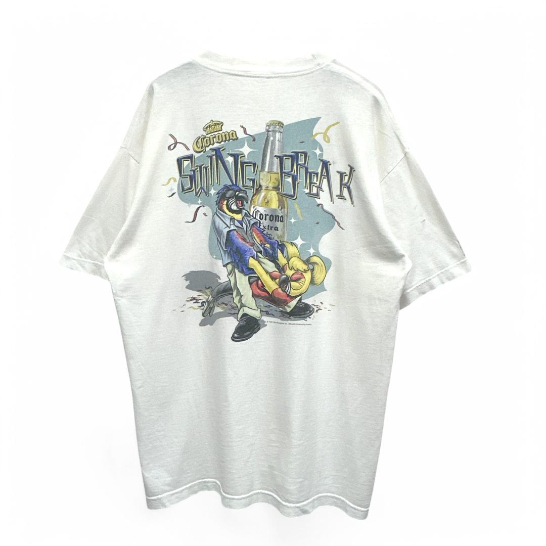 美品 アート コロナビール 企業 ビンテージ Tシャツ ホワイト 412