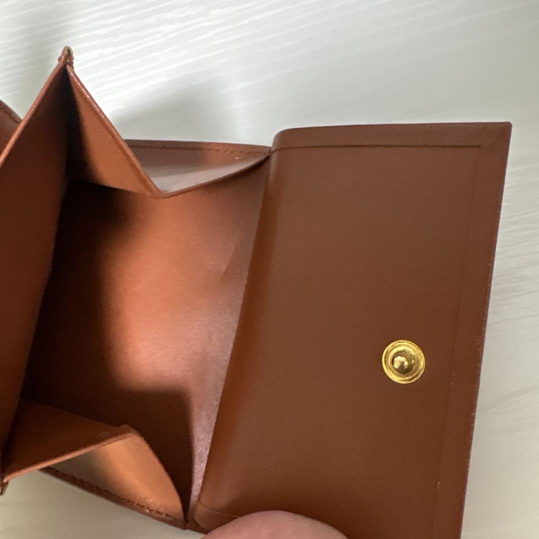 未使用　MCM エムシーエム　レザー二つ折り財布　コニャック