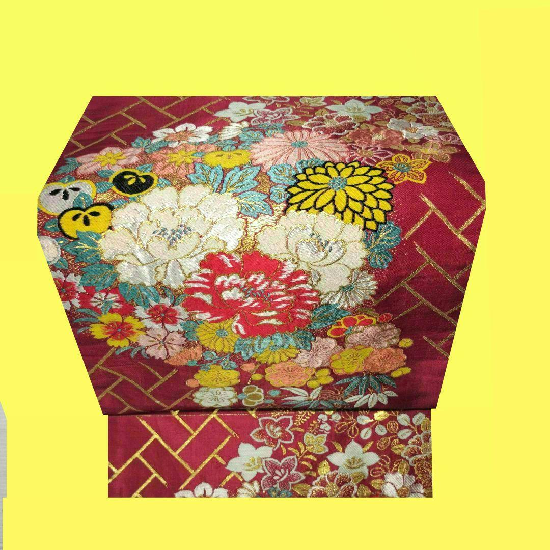 （渚様ご購入）　　7814【アンティーク帯】花丸　〜　辻の花々　〜