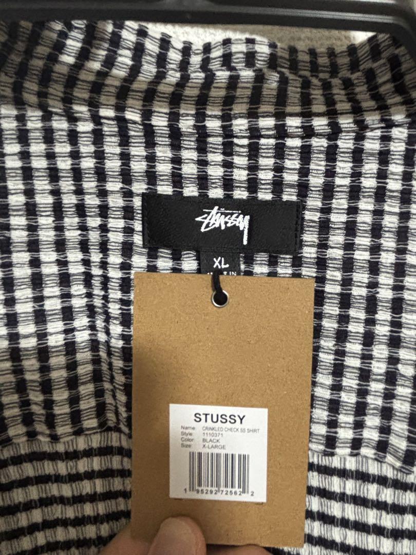 シャツ STUSSY CRINKLED CHECK SS SHIRT 5FT2142 Crinkled Check SS Shirt – Black | Wovens | Stüssy