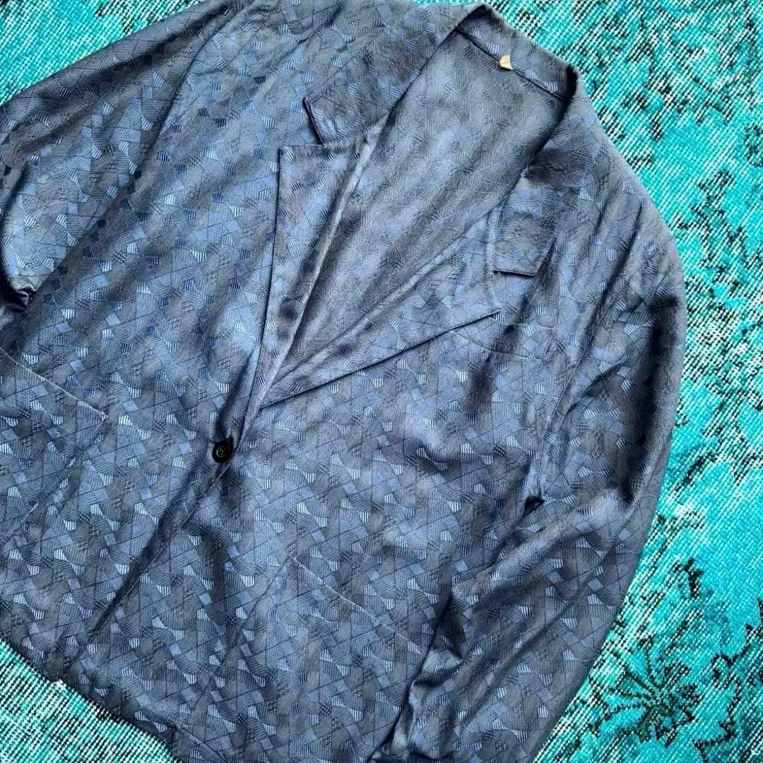 70s 80s EURO geometry design jacket NAVY