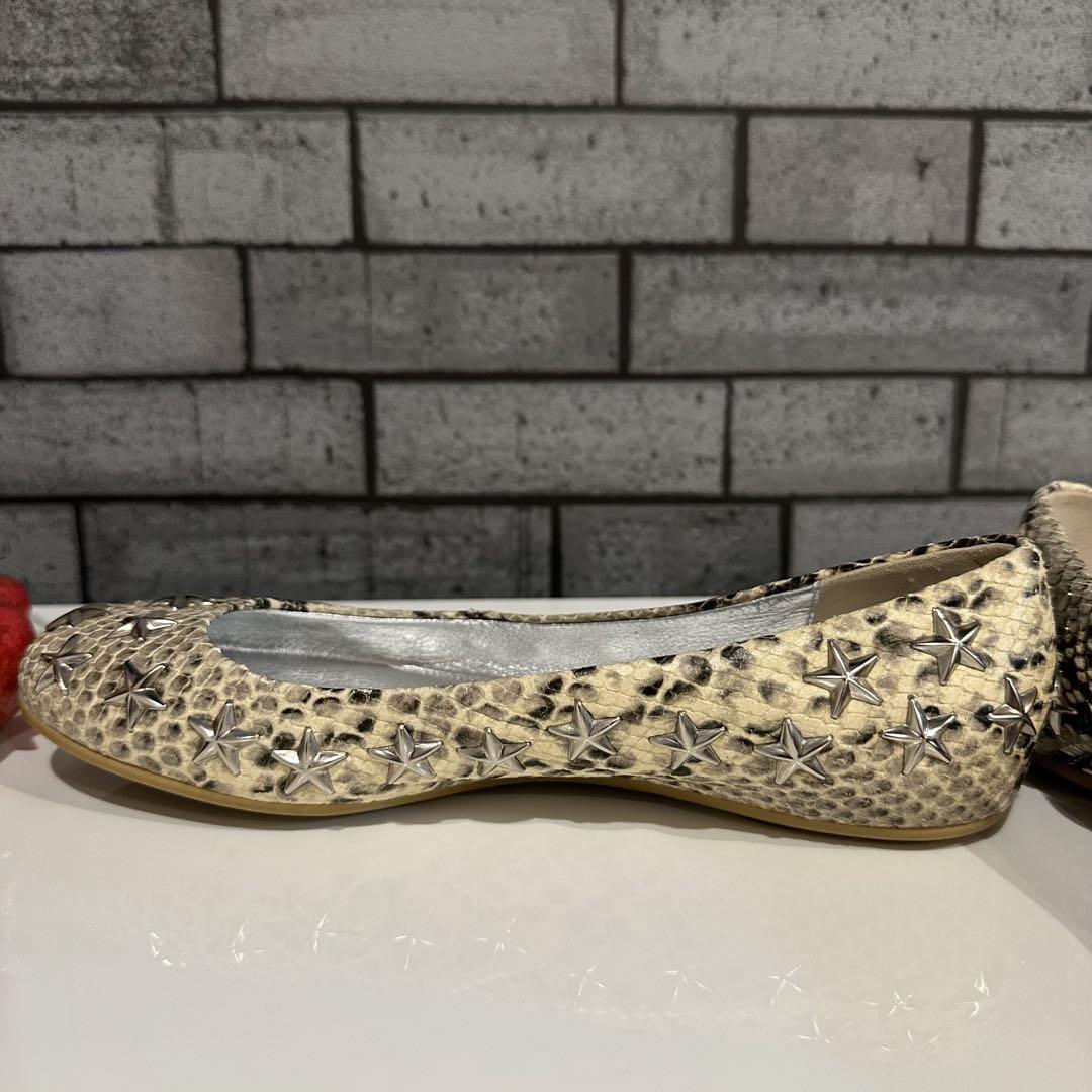 JIMMY CHOO ジミーチュウ　フラットシューズ　パイソン　２３.５㎝　希少