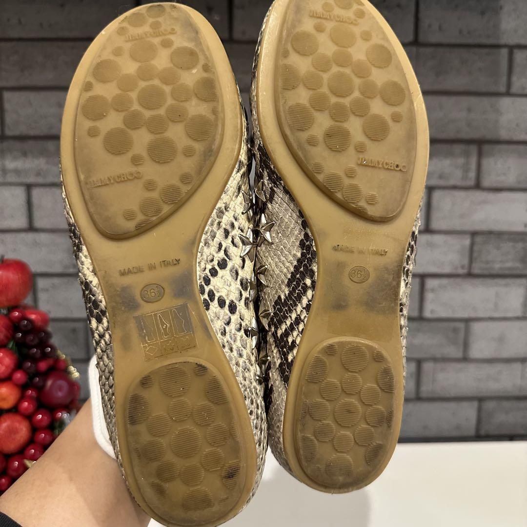 JIMMY CHOO ジミーチュウ　フラットシューズ　パイソン　２３.５㎝　希少