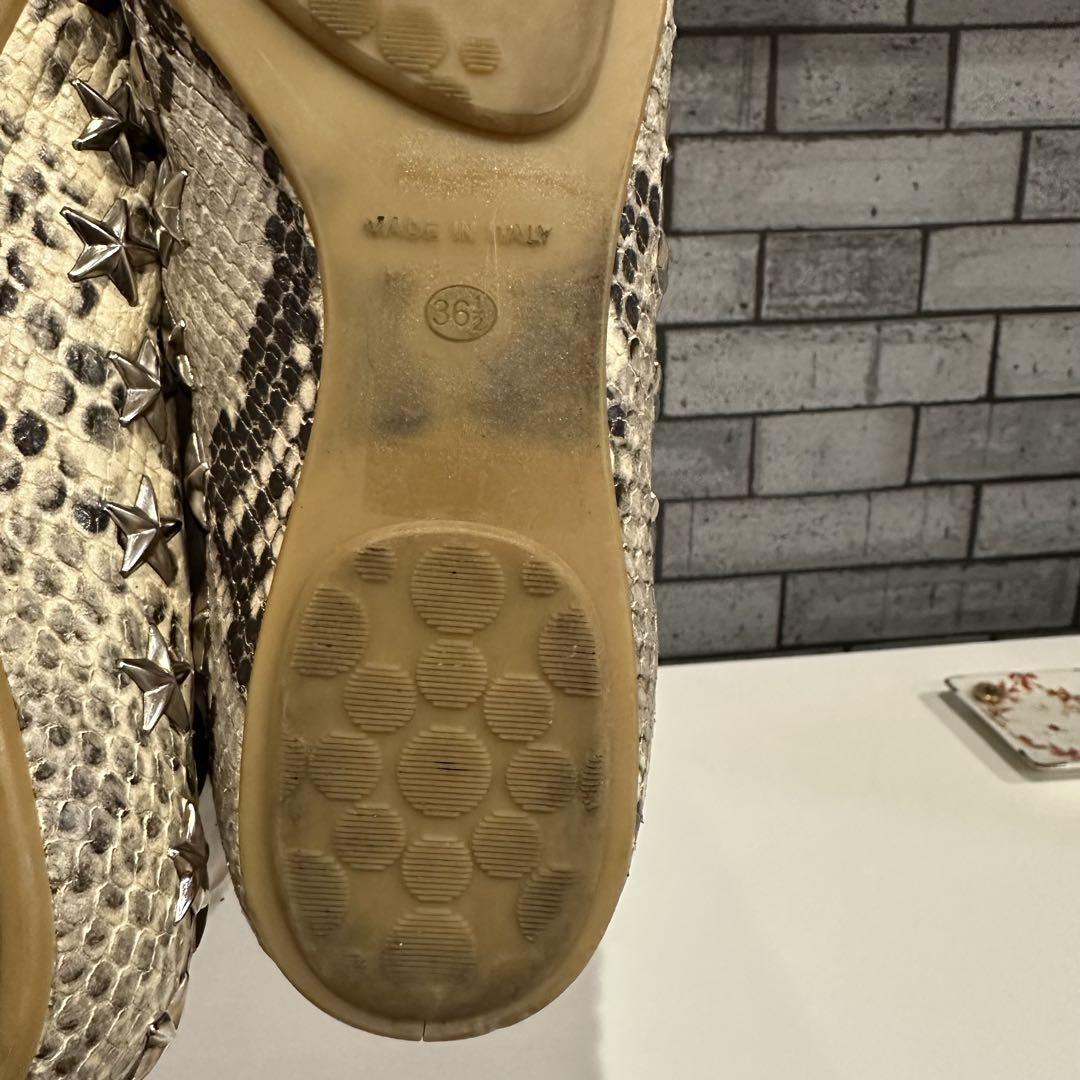 JIMMY CHOO ジミーチュウ　フラットシューズ　パイソン　２３.５㎝　希少