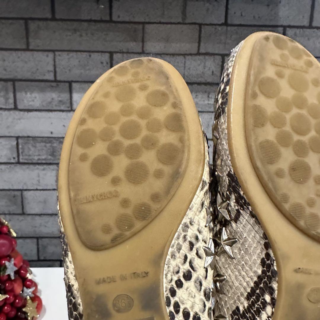 JIMMY CHOO ジミーチュウ　フラットシューズ　パイソン　２３.５㎝　希少