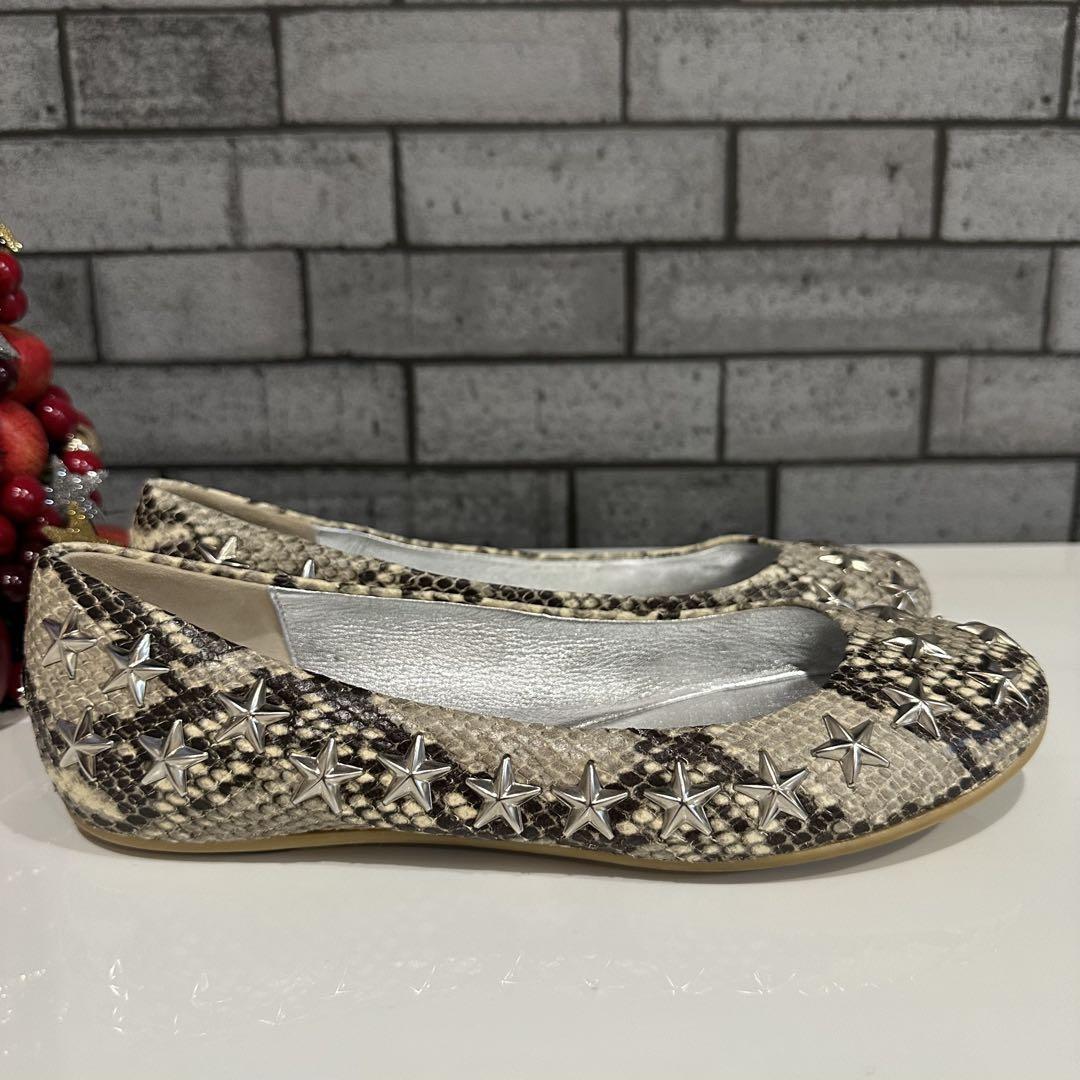 JIMMY CHOO ジミーチュウ　フラットシューズ　パイソン　２３.５㎝　希少