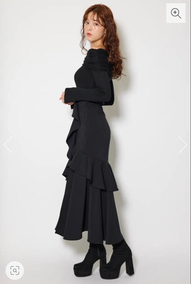 rienda フリルスリットハイウエストスコートショートパンツ