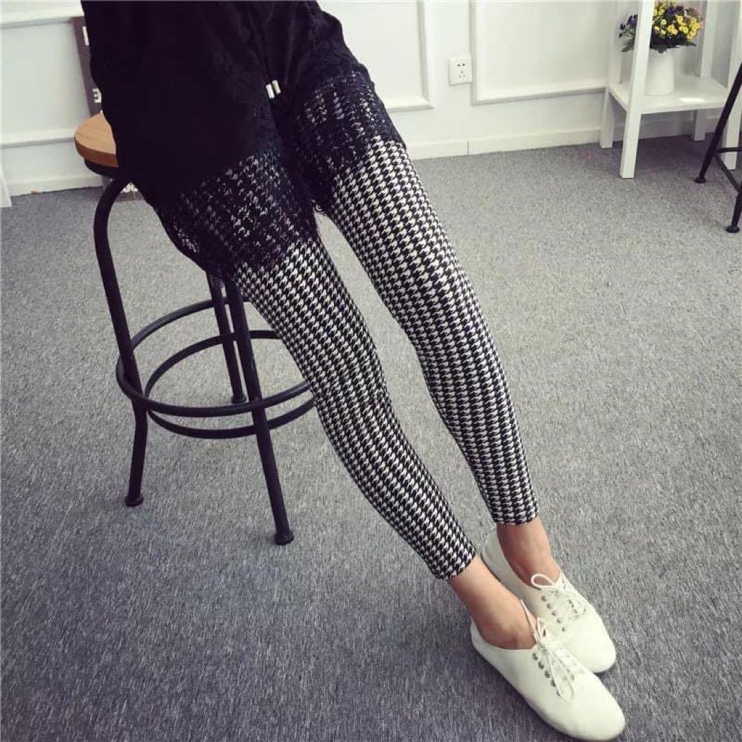 スキニー レギンス レギパン タイツ スパッツ 楽ちんパンツ  千鳥格子 スキニー レギンス レギパン タイツ スパッツ 楽ちんパンツ