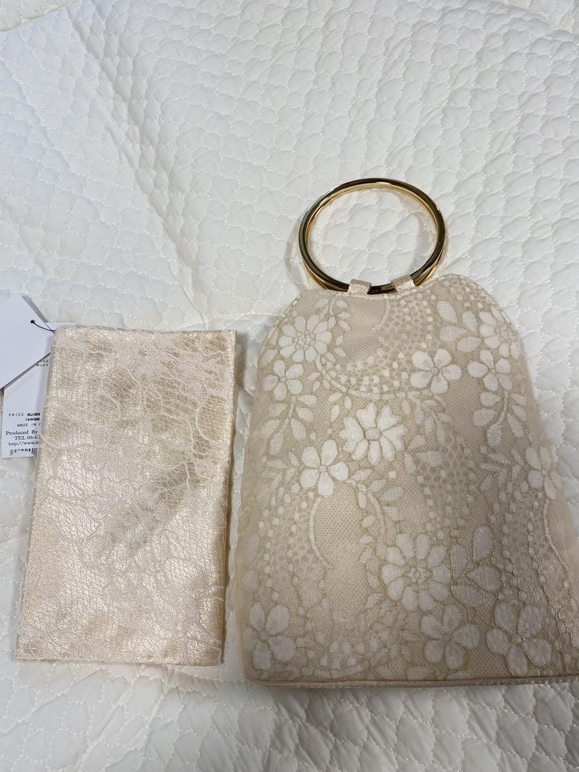 Dorry Doll リングハンドル刺繍レースバッグラメレースハンカチーフ袱紗