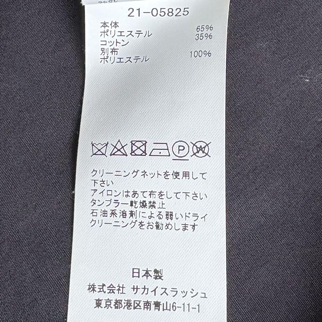 sacai シャツワンピース Cotton Popln×Satin Dress