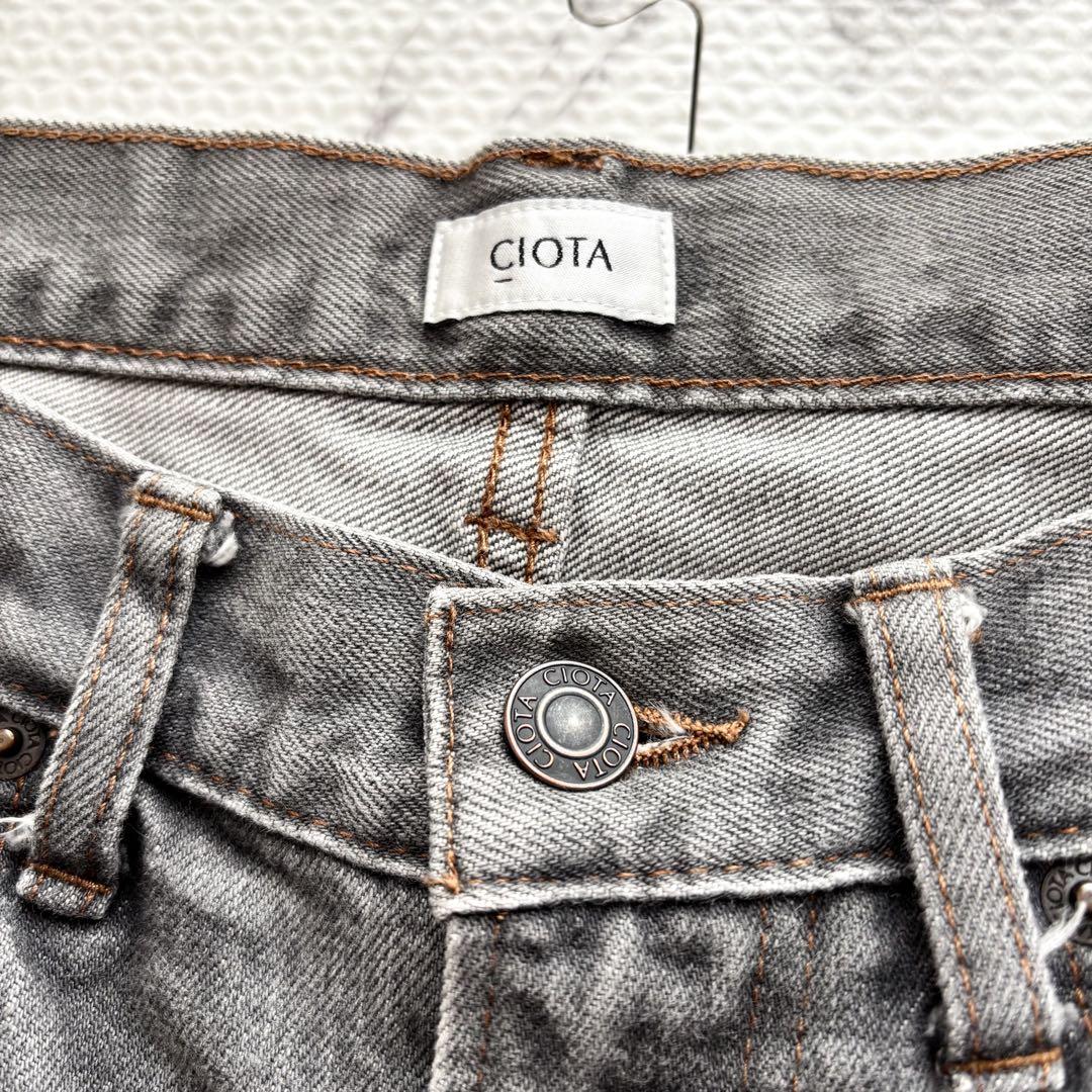 美品✨CIOTA シオタ スビンコットン テーパードデニムパンツ グレー 31