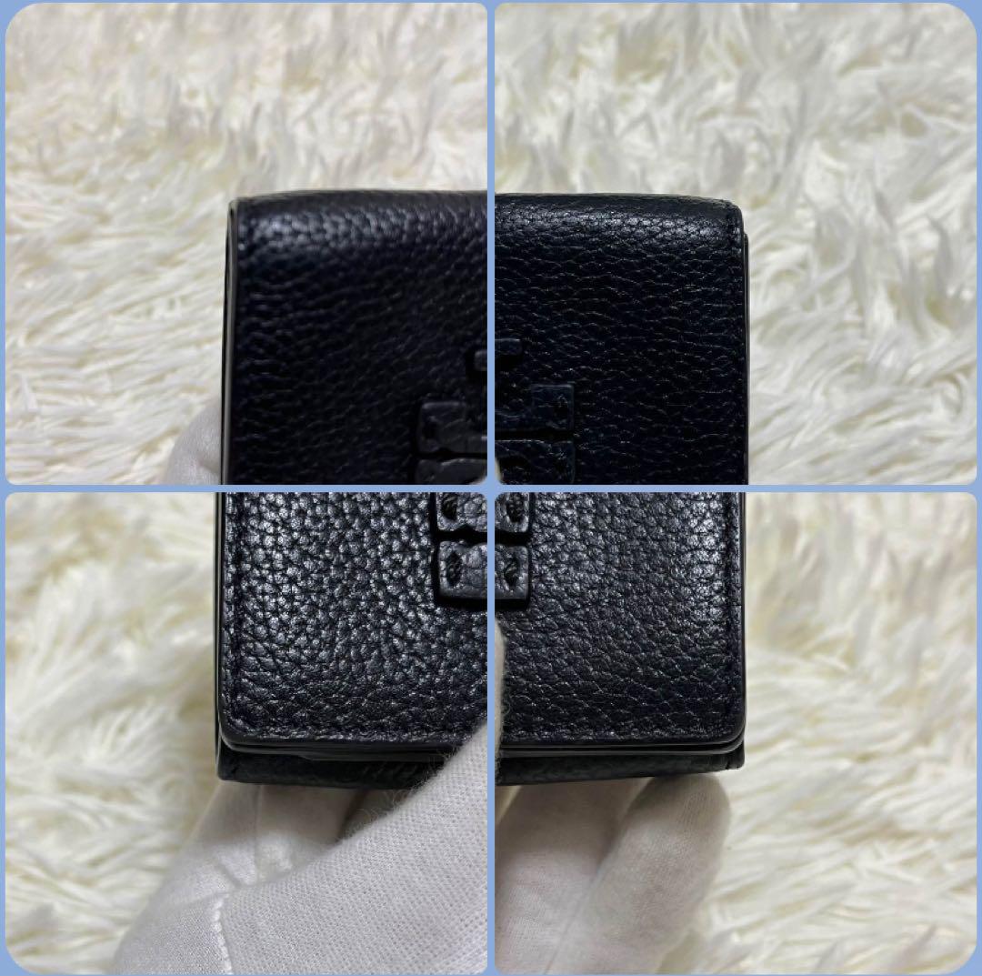 TORY BURCH 三つ折り財布　マックグロー　トライフォールド　黒　赤 美品】TORY BURCH 三つ折り財布 マックグロー トライフォールド 黒