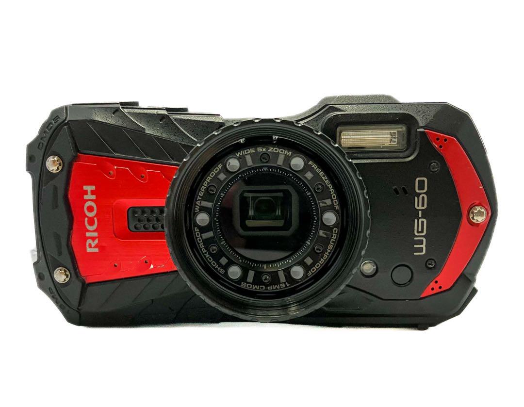 【動作確認済】　RICOH WG-60 レッド　予備バッテリー2個　ジャケット付