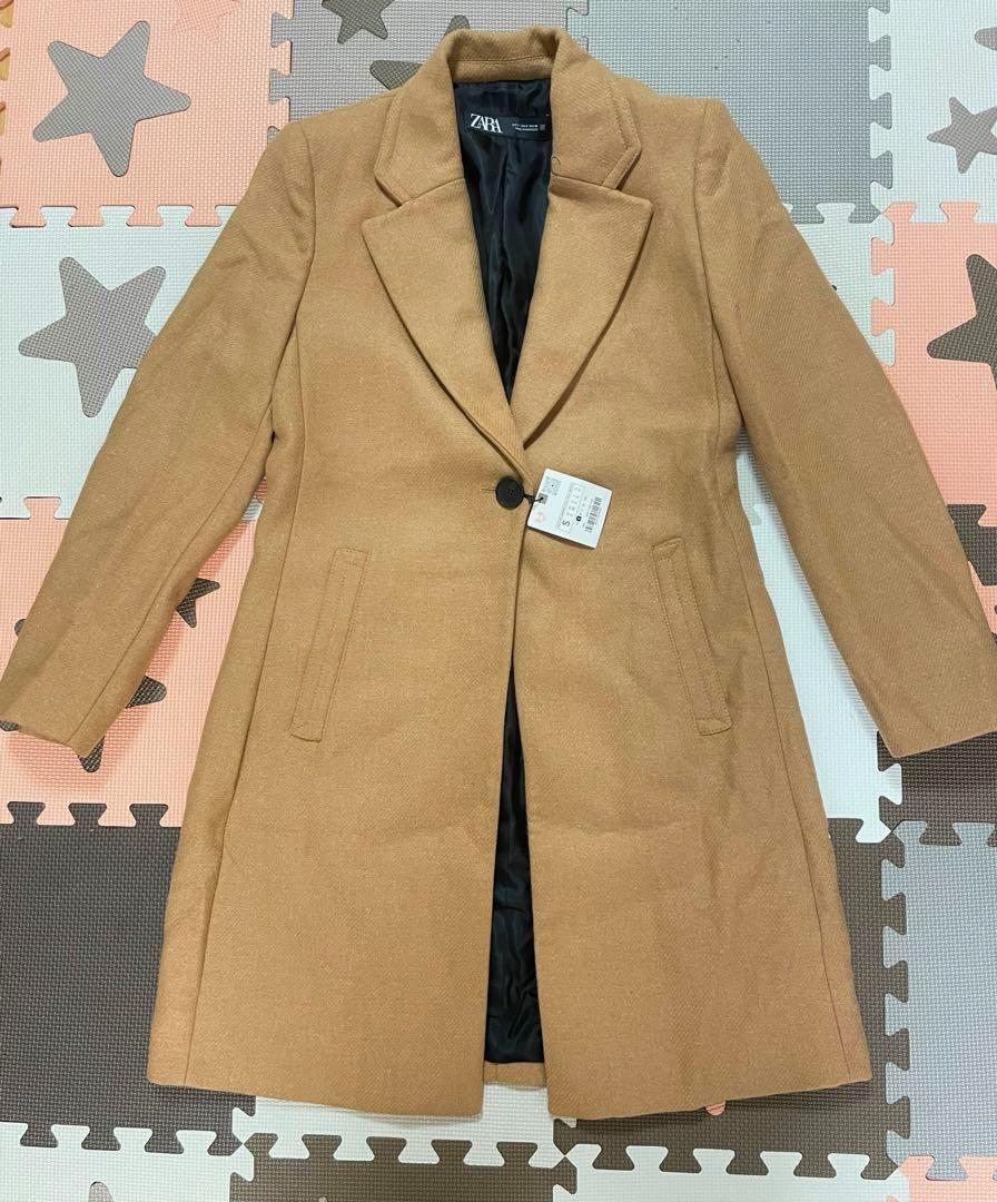 ZARA * 新品 ベルト付きウール混コート