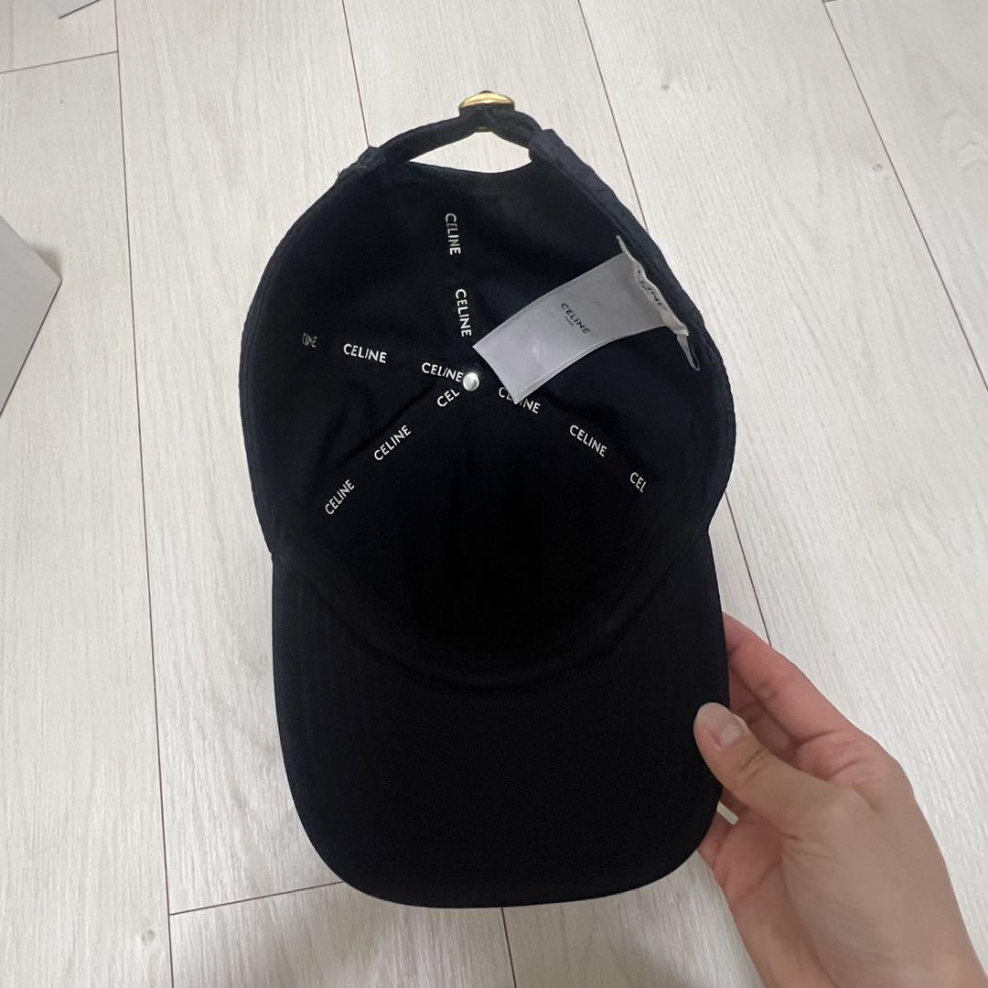 CELINE トリオンフ ベースボールキャップ / コットン ブラック M