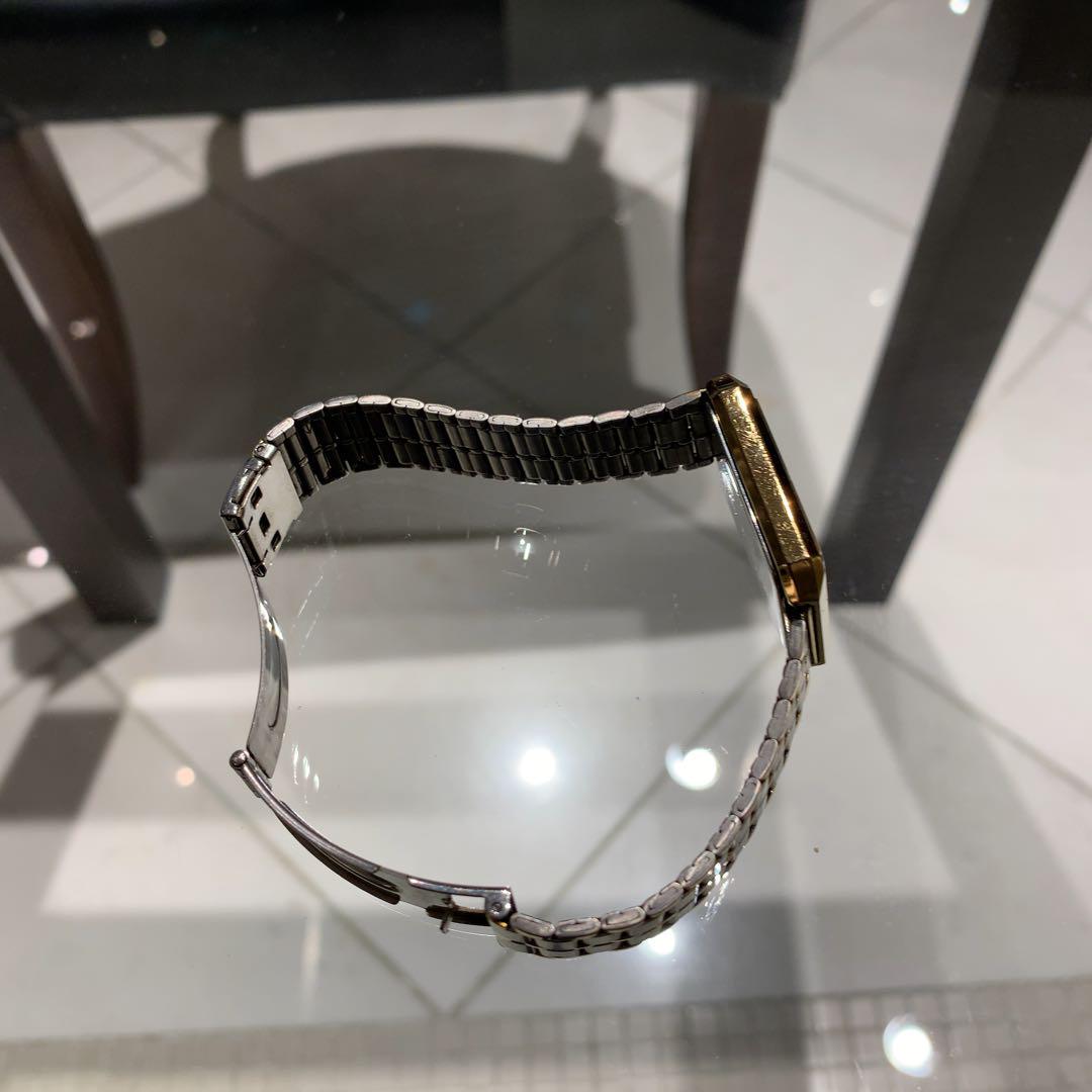 seiko 9021-5220 ゴールド 長方形ケース 腕時計　新品電池
