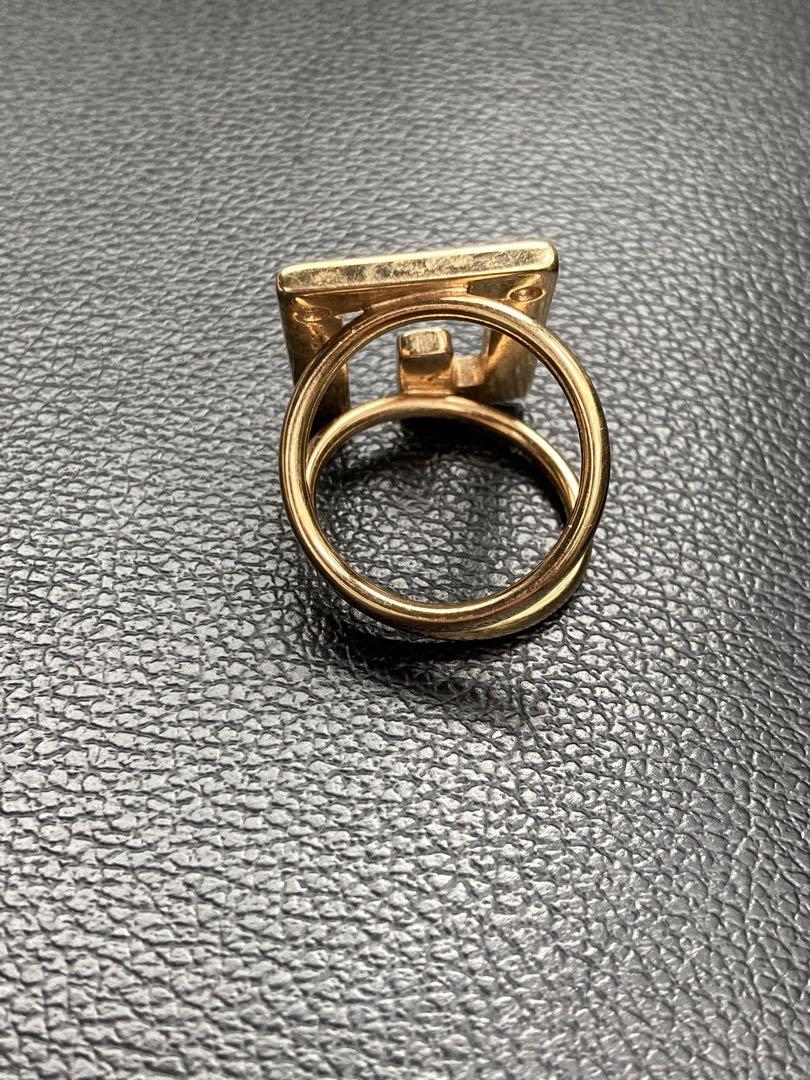 Archive GUCCI Gold Scarf Ring G Logo