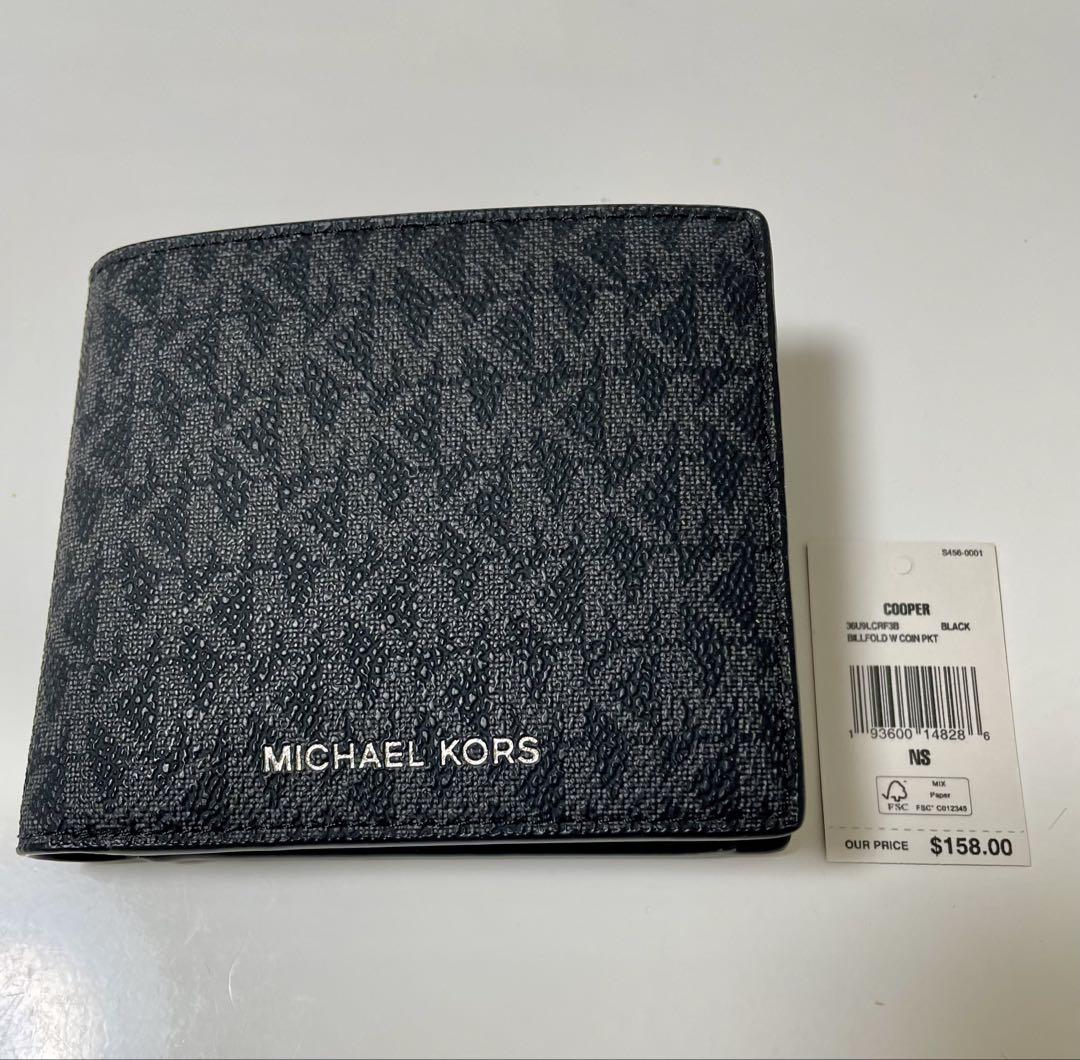 MICHAEL KORS ブラック 二つ折り財布 - メルカリ