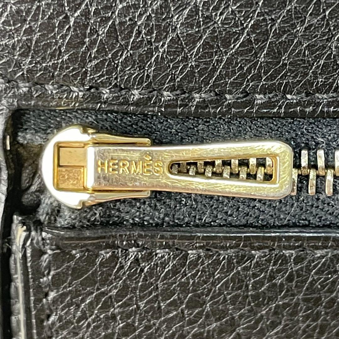 美品✨エルメス ドゴンロング ゴールド金具 長財布 革 ブラック ◻︎M刻印