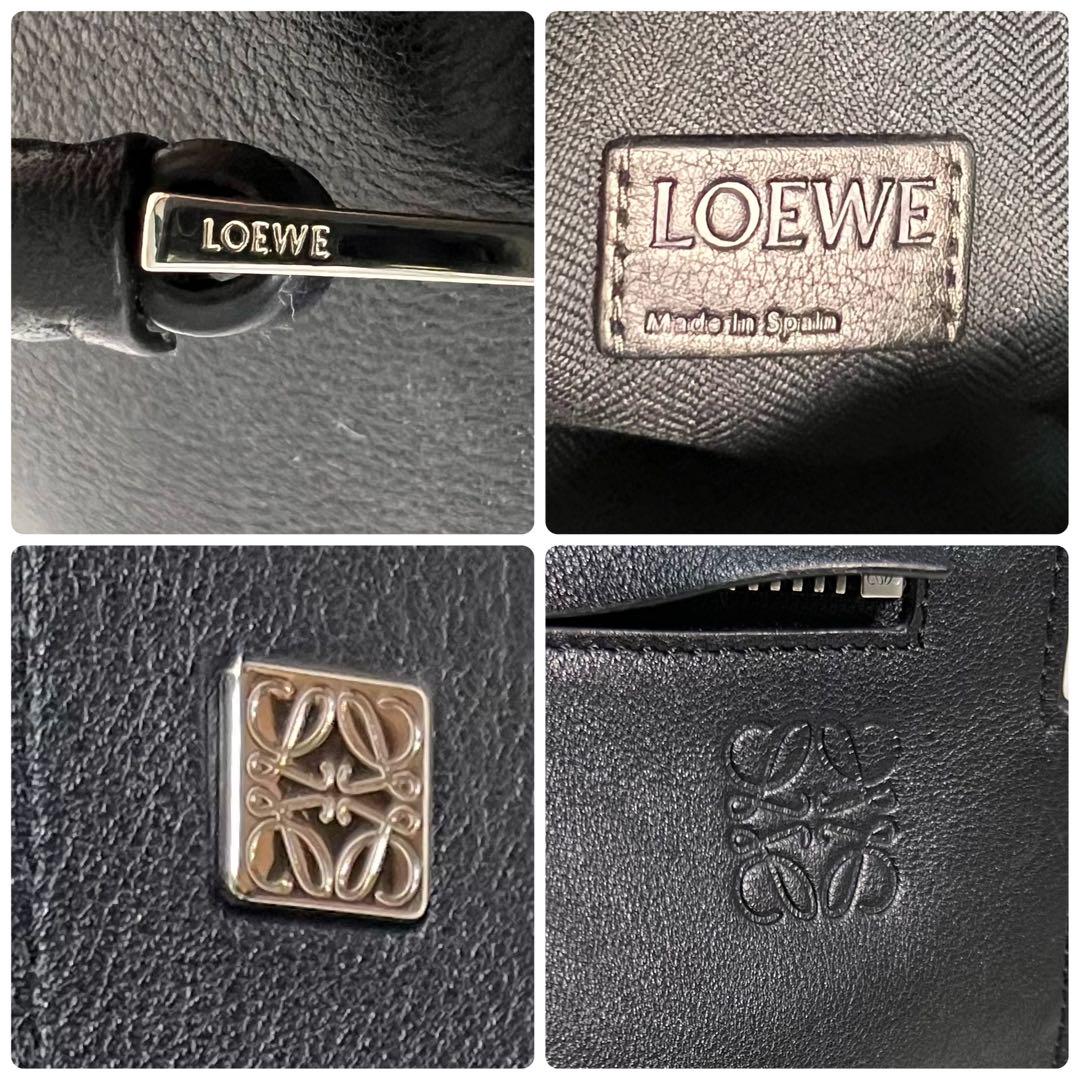LOEWE ショルダーバッグ A4収納 アナグラム ロゴ 型押し BLACK