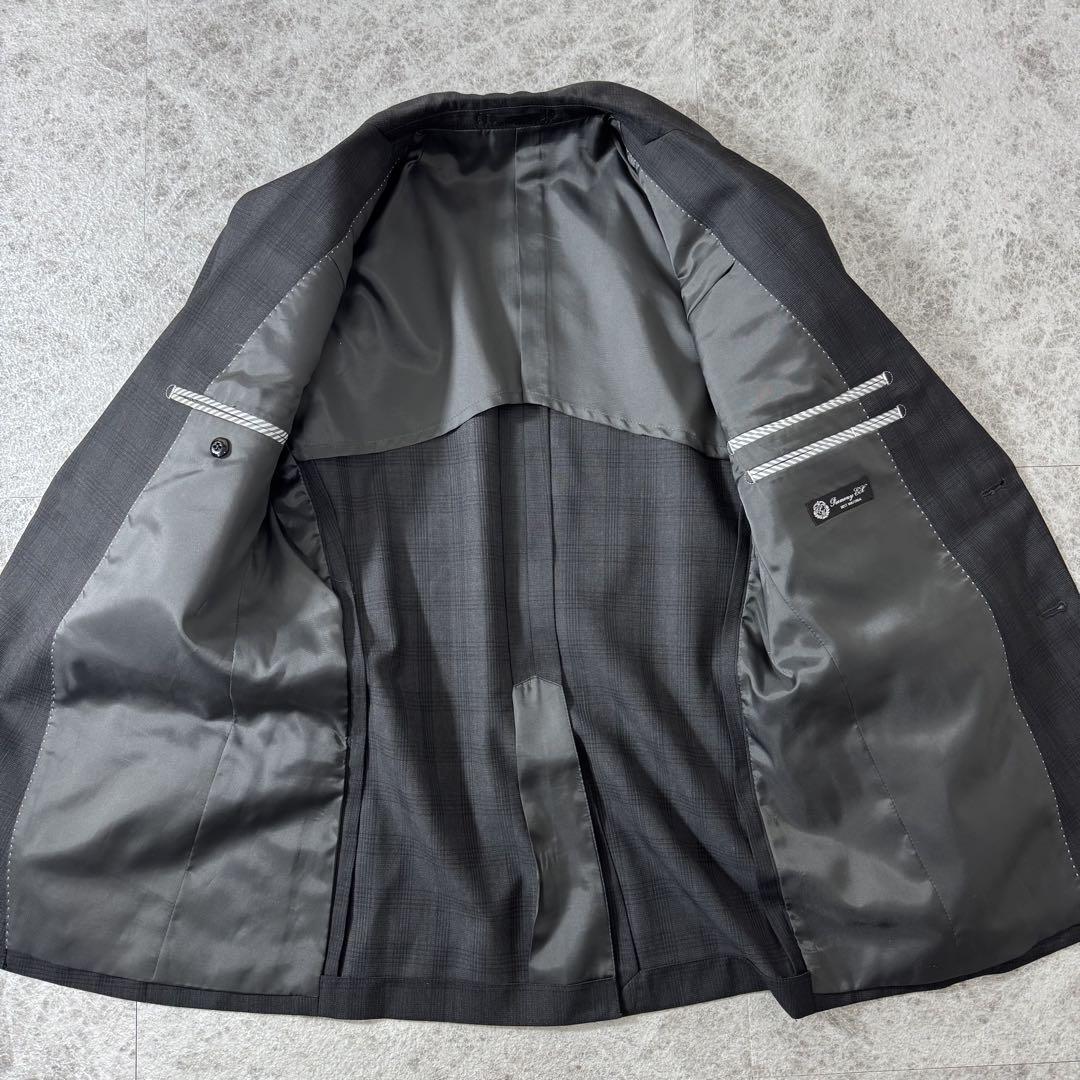 美品 デザイン◎ 3ピース ウィンドウペンチェック ビジネススーツ A6