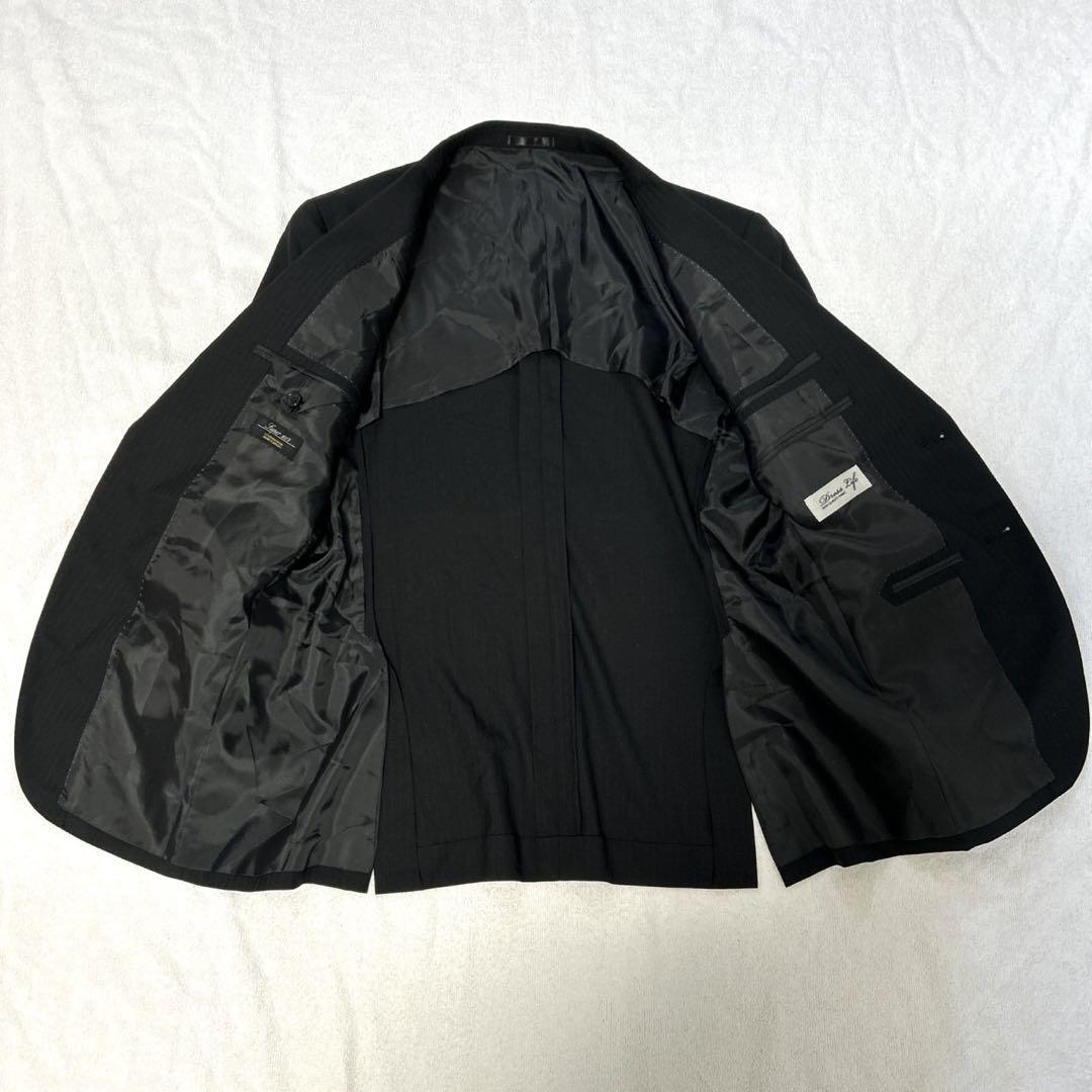 Dress Life ブラック　ストライプ　AB4 1タック スーツ上下　セット