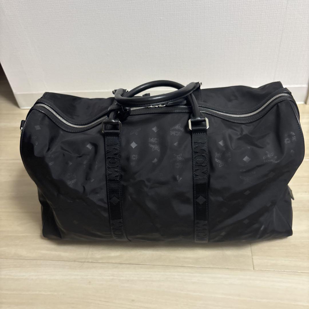 MCM ブラック ナイロン ボストンバッグ