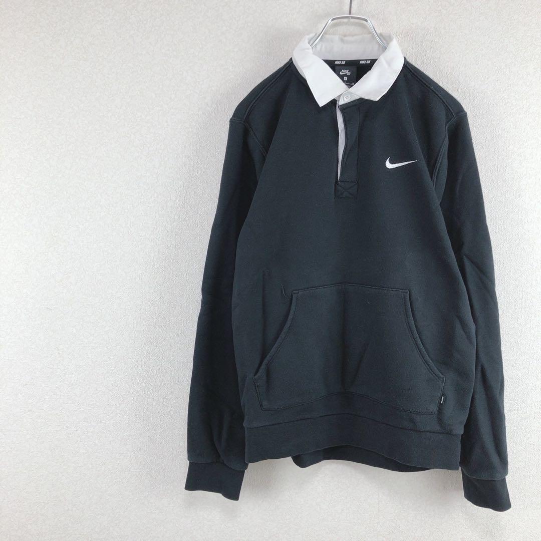 ◇ナイキエスビー【S】 ポロスウェット  ラガーシャツ　裏起毛　ストレッチ