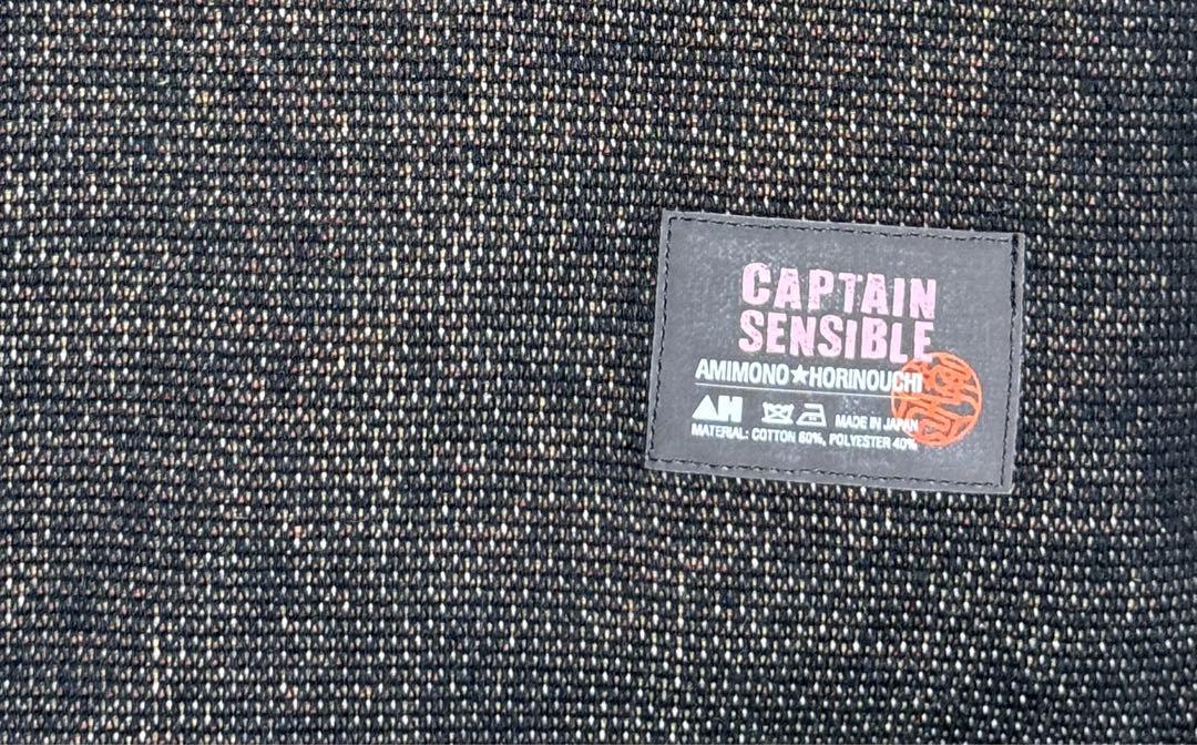 編み物☆堀ノ内 トートバック CAPTAIN SENSIBLE 缶バッヂ付き トートバッグ