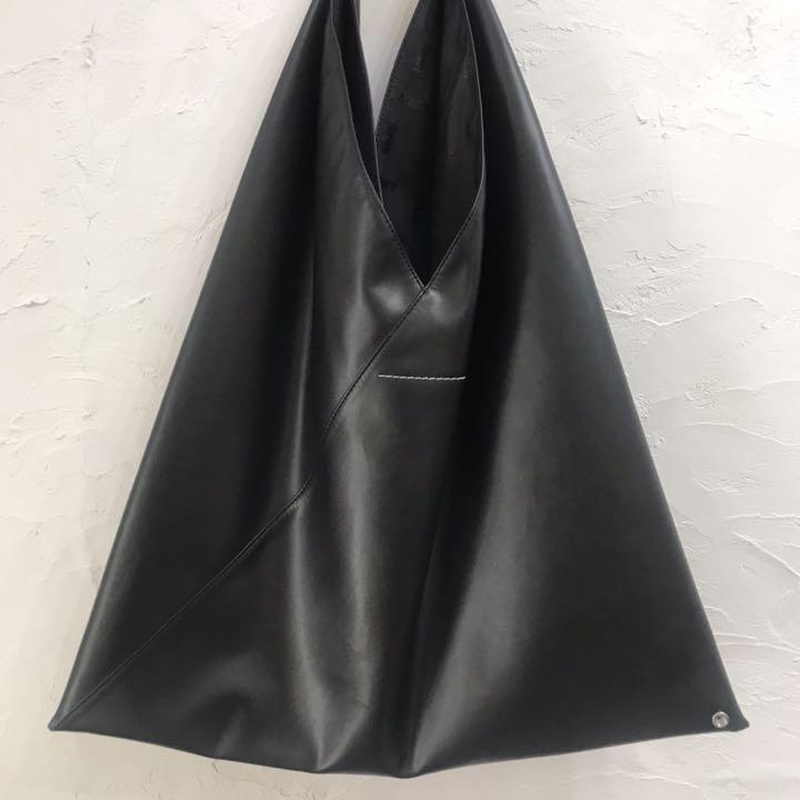 ちませんが 即購入OK トートバッグ レザー ブラック 75FCS-m28192979071 かなり美品 MM6 トライアングル ジェラ