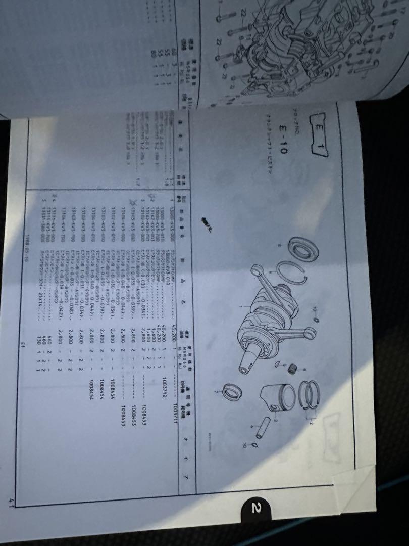 NSR250R サービスマニュアル　パーツリスト