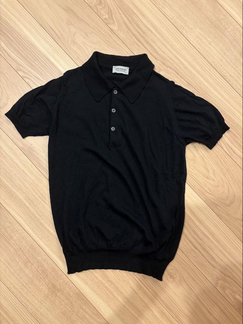 JOHN SMEDLEY ニットポロシャツ　ブラック　半袖