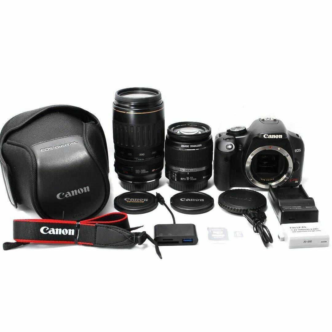 新品級美品♡標準&超望遠♡Canon Kiss X2 スマホ転送 手ぶれ補正付