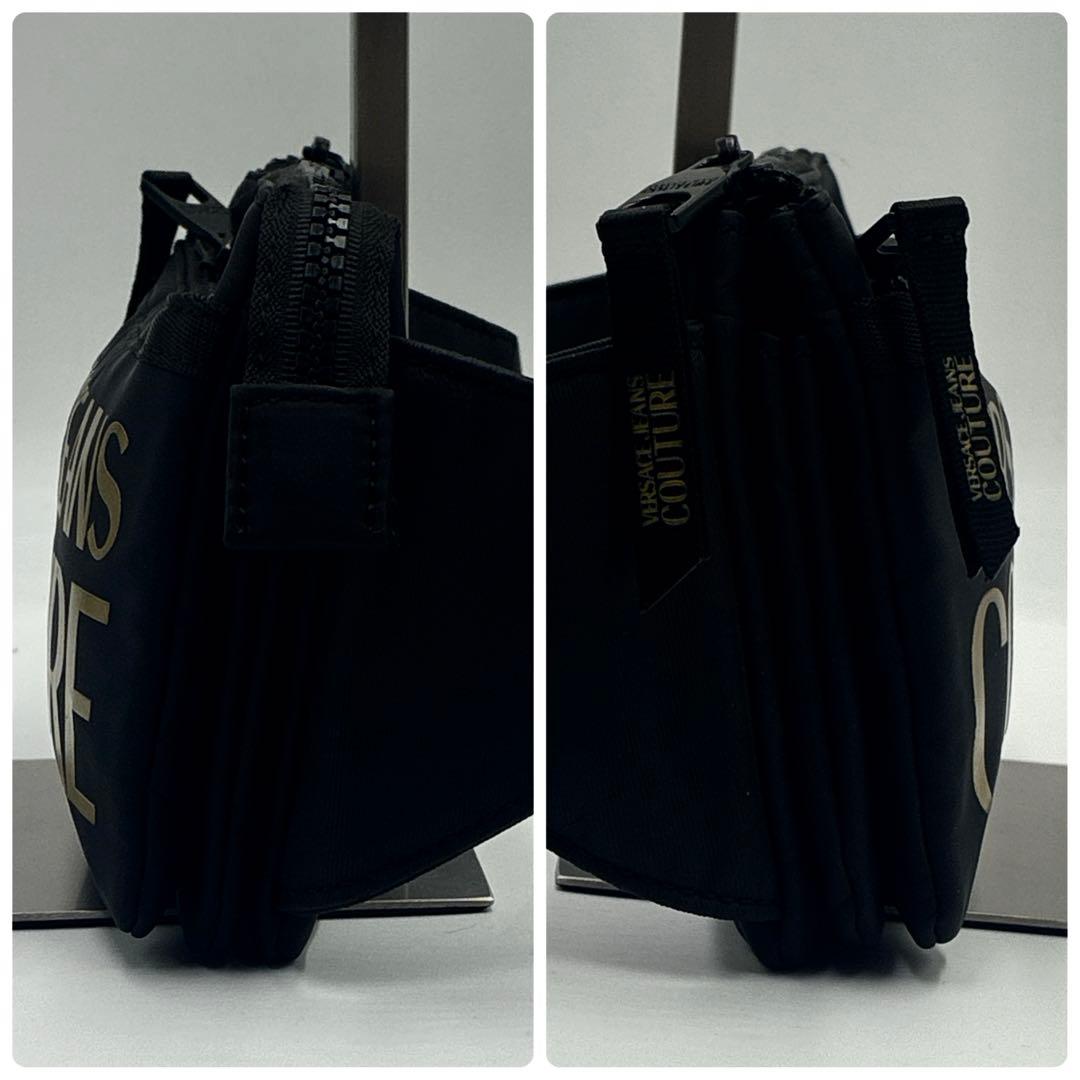 美品 ヴェルサーチ ジーンズ クチュール ボディバッグ ウエストバッグ 黒 美品 ヴェルサーチ ジーンズ クチュール ボディバッグ ウエストバッグ 黒