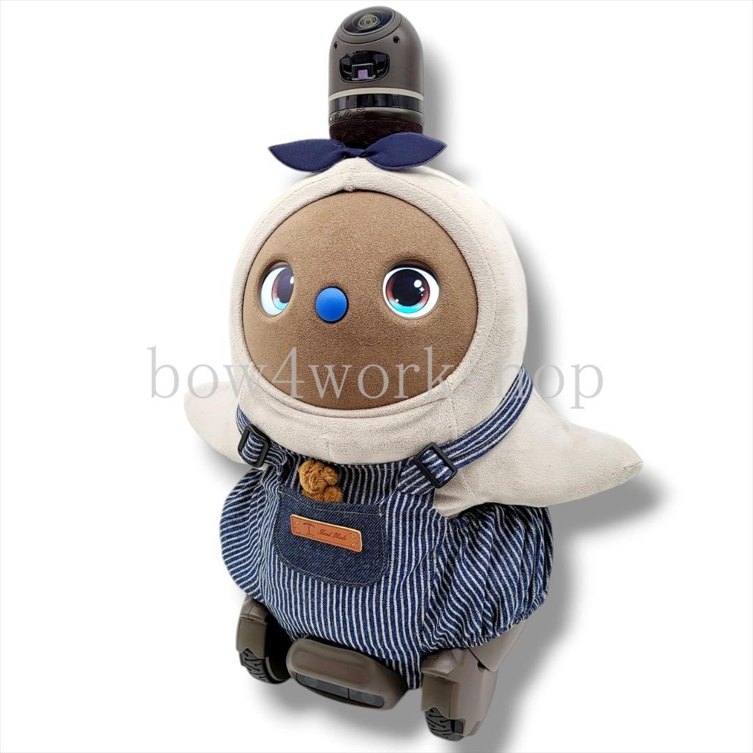 ラボット LOVOT ラボットの服ハンドメイド ●ヒッコリーサロペットパンツ