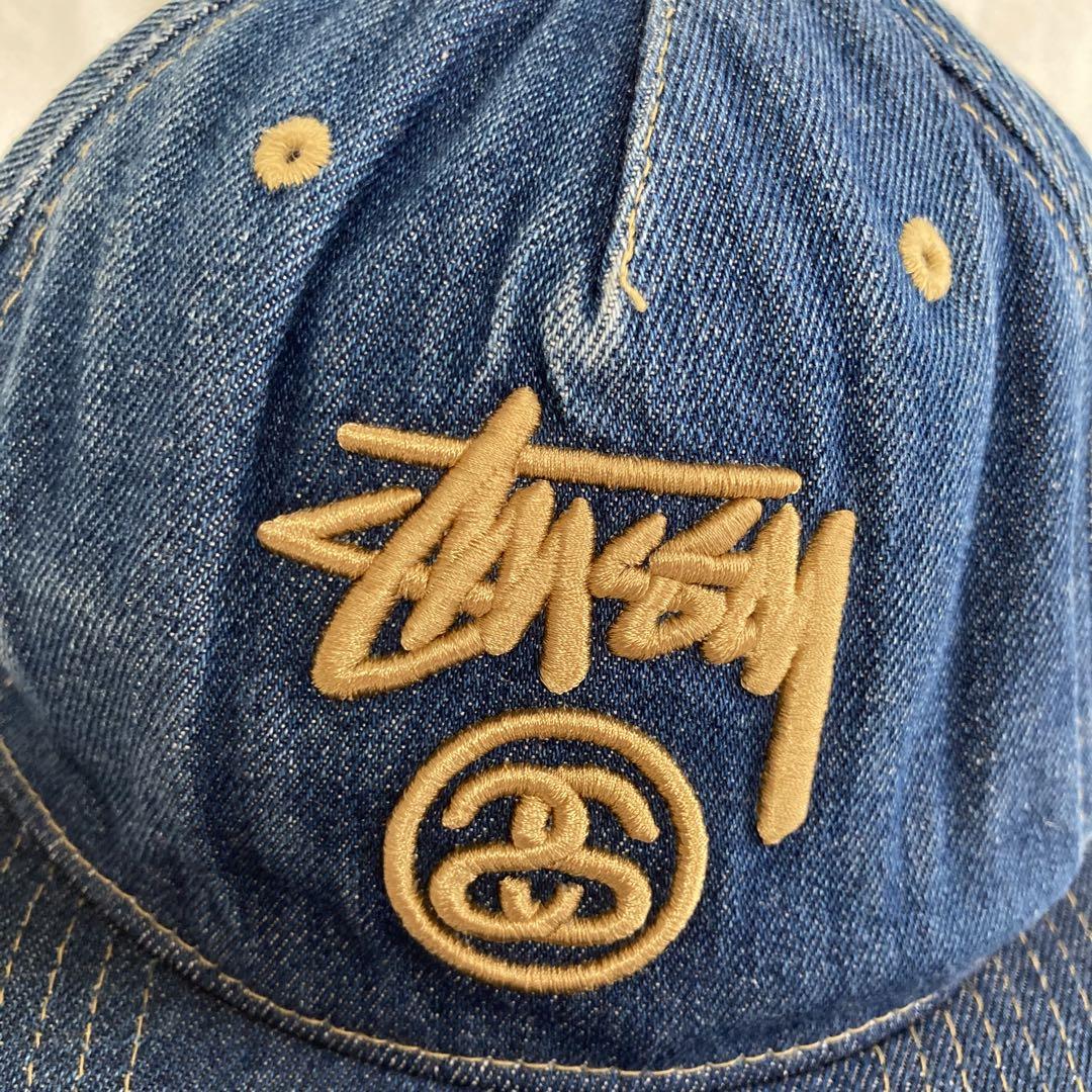 STUSSY ステューシー デニムキャップ金刺繍 スナップバック STUSSY ステューシー デニムキャップ金刺繍 スナップバック