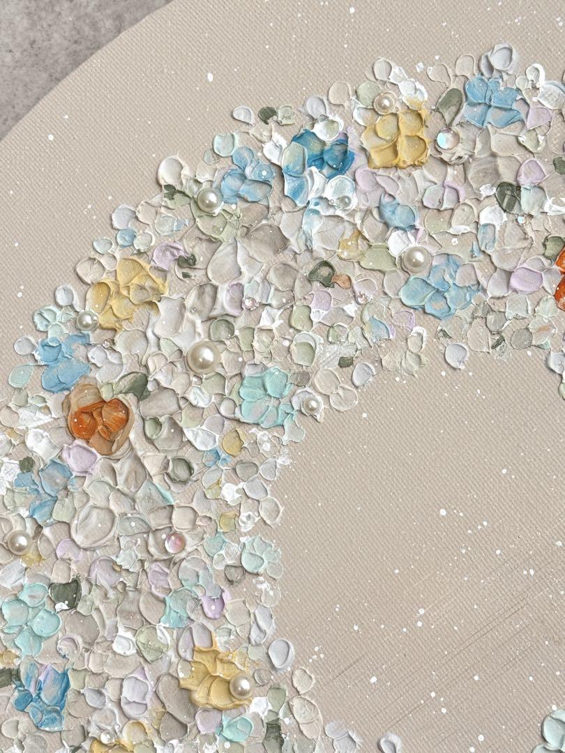 アクリル画テクスチャーアートno.960抽象画キャンバスアートパネル花の絵
