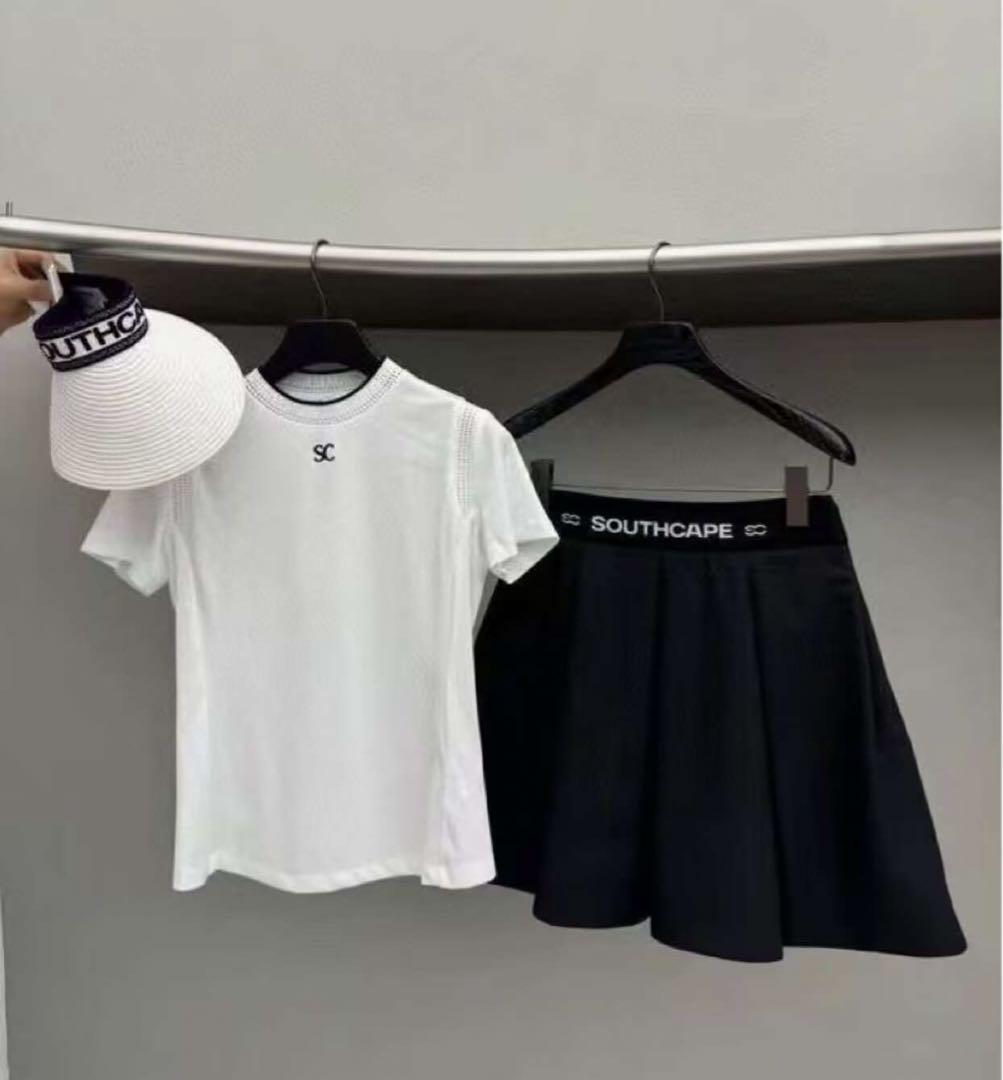 SOUTHCAPE Tシャツ ゴルフウェアレディース 半袖 ホワイトTシャツ