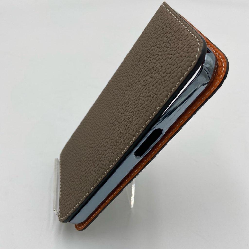 【新品未使用】ボナベンチュラ　iPhone14pro　ケース　エトープ×オレンジ