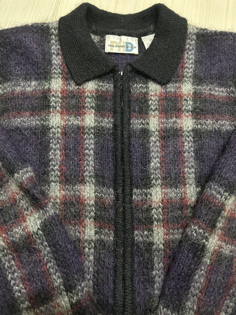 トップス vintage mohair zip up cardigan knit