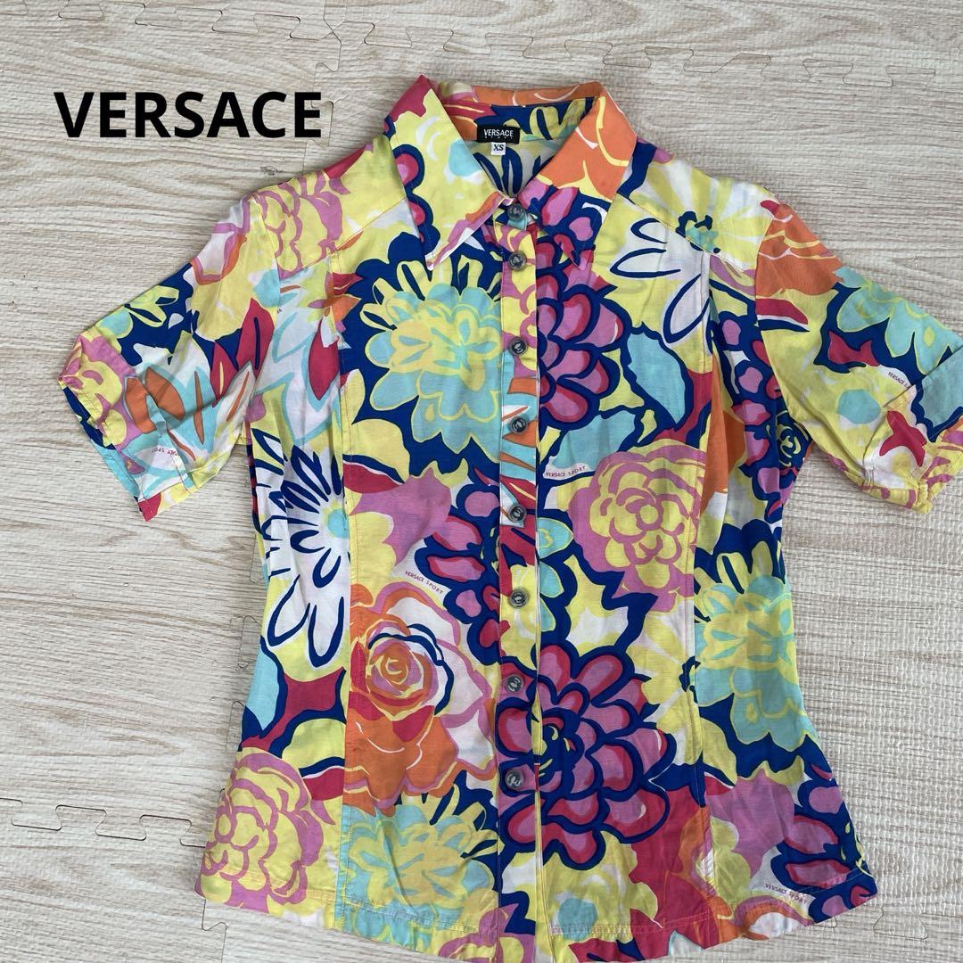 [ヴィンテージ] VERSACE ヴェルサーチ　シャツ　ブラウス　花柄 半袖