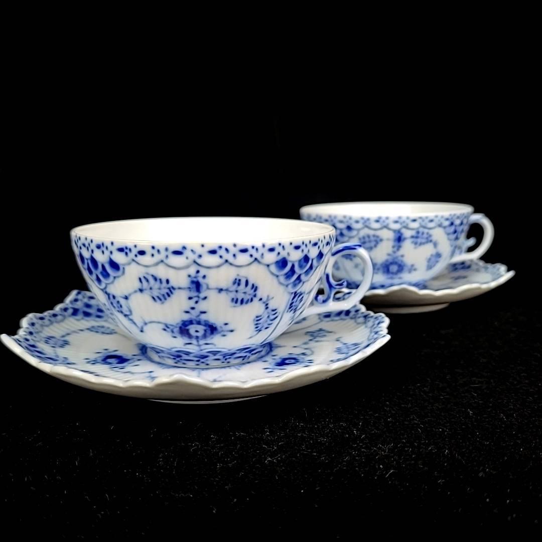 ◇美品◇ ロイヤルコペンハーゲン　ブルーフルーテッドフルレース　C&S　ペア