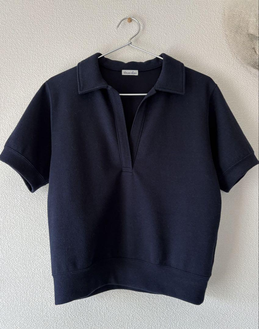 Steven Alan ブークレ ダンボール スキッパー ネック プルオーバー