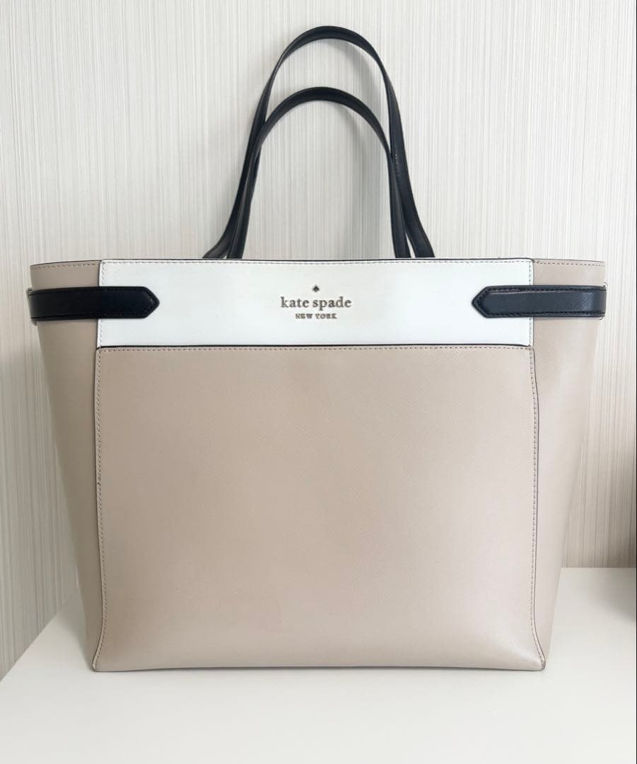 kate spade トートバッグ ベージュ/ホワイト/ブラック