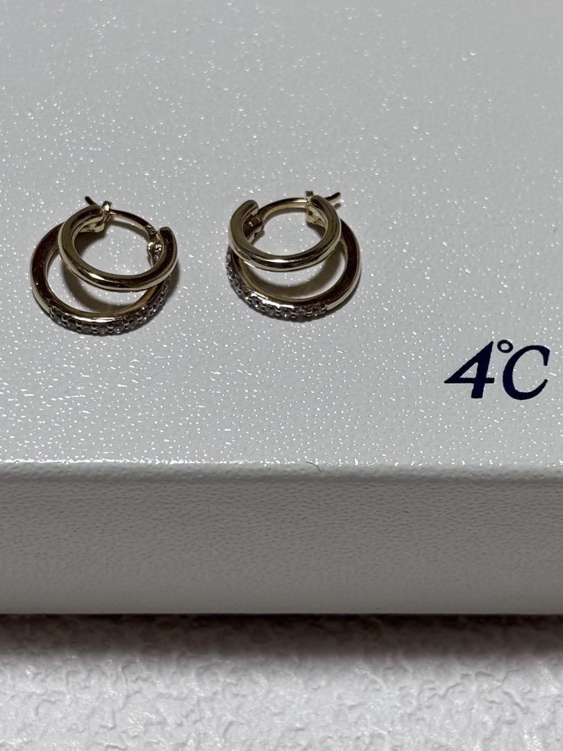 4℃ピアス　ダブルフープ　二連　ゴールド　シルバー　ヨンドシー
