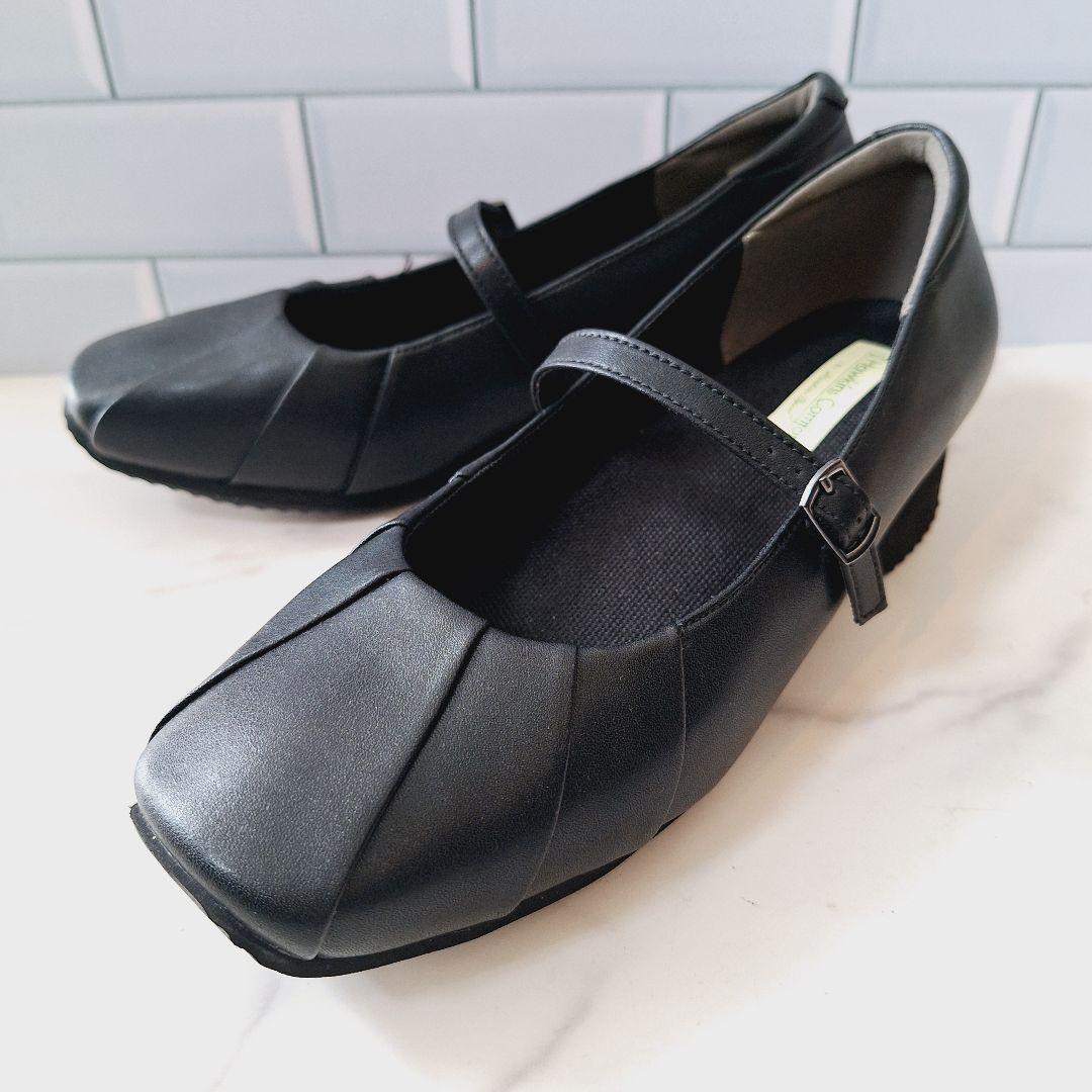 【美品】 ホーキンス コンフォート スクエアトゥ パンプス 22.5 黒