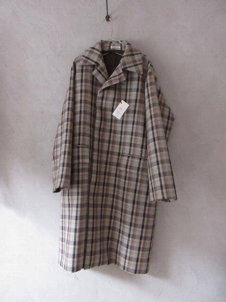 AURALEE  DOUBLE FACE CHECK SOUTIEN  COAT
