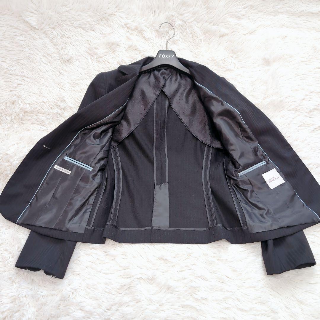 洋服の青山　プレシャス スカートスーツ 11号　佐々木希　ブラック　ストライプ