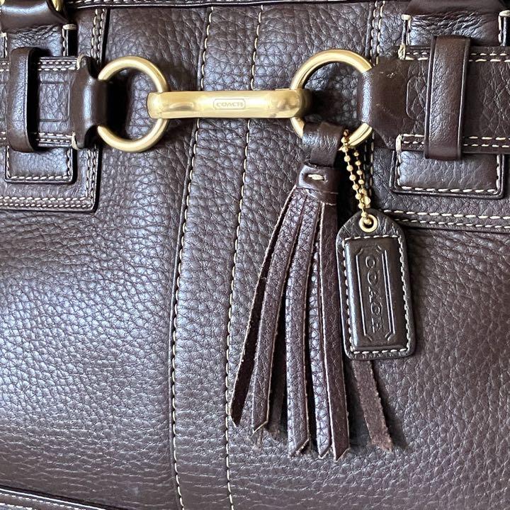 ハンドバッグ COACH コーチ チョコ ブラウン レザー ハンドバッグ 茶色 革 ハンドバッグ COACH コーチ チョコ ブラウン レザー ハンドバッグ 茶色 革